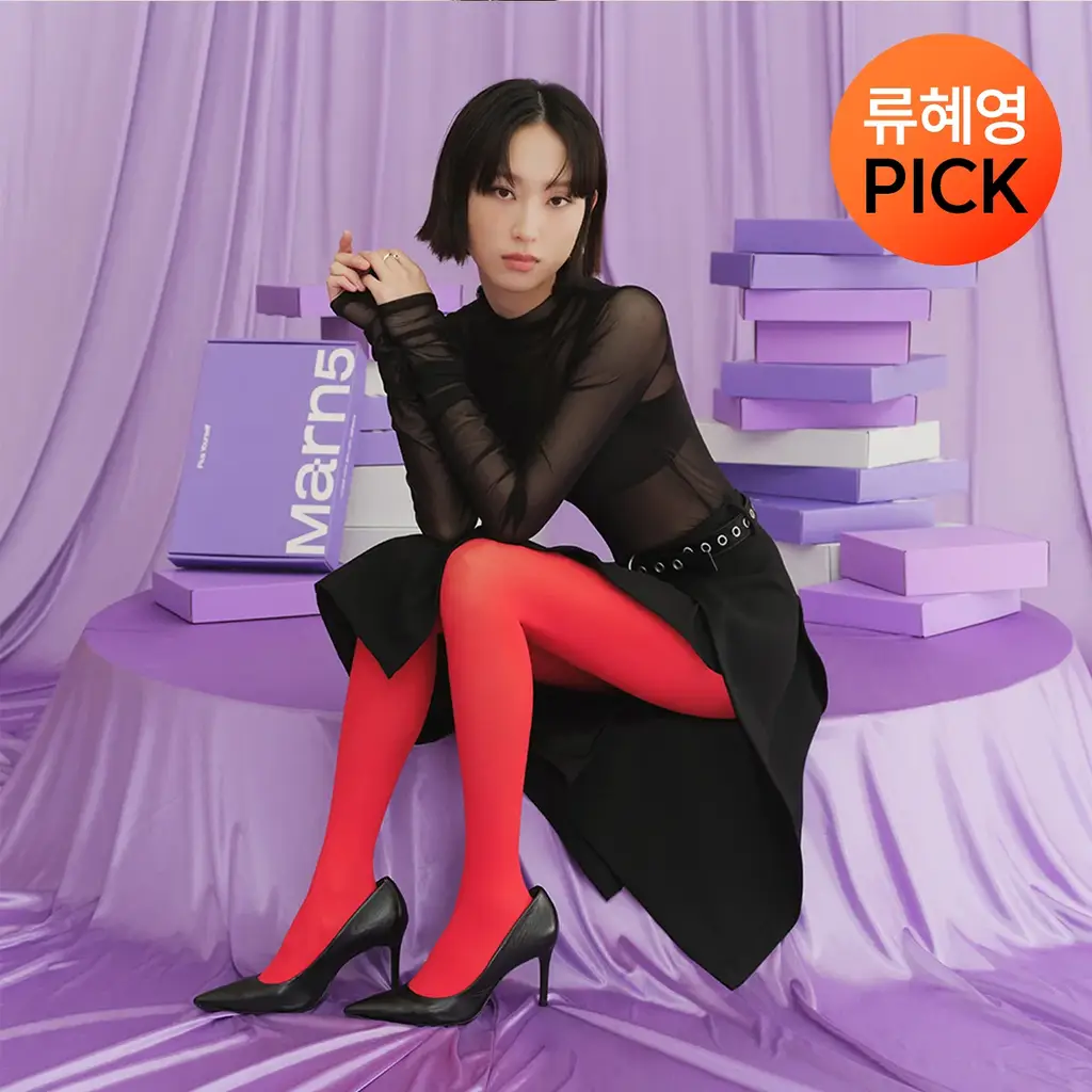 [류혜영 PICK] 마른파이브 넉넉 포인트 컬러 스타킹 8colors